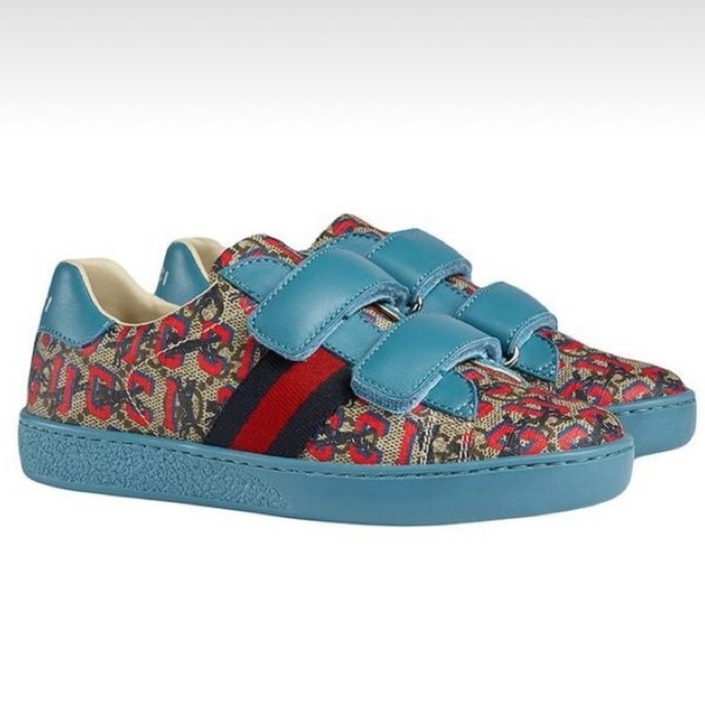 Gucci Supreme‎ Canvas Kids Children's GG Gucci Wolves Sneakers Size 25 Toddler 9